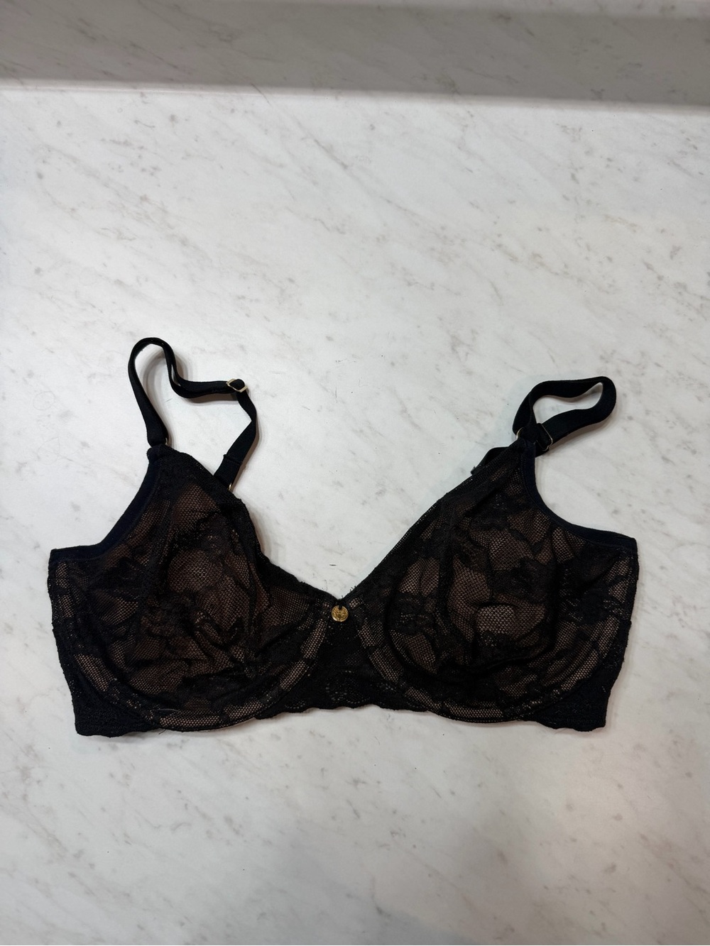 Natori Bliss Allure 724303 Black Lace Unlined Underwire Bra 32DD